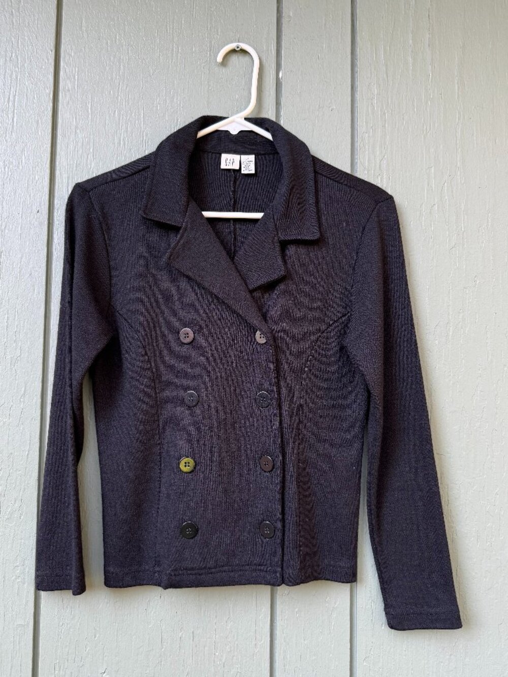 Vintage 90s GAP Black Double Breasted Blazer Jacket size XS